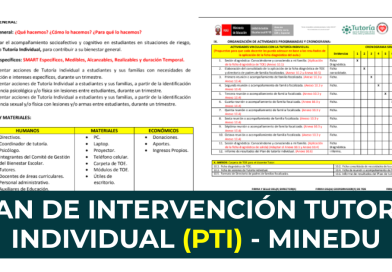 Plan de Intervención Tutorial Individual (PTI) – MINEDU