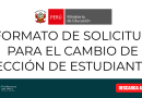FORMATO DE SOLICITUD PARA EL CAMBIO DE SECCIÓN DE ESTUDIANTES