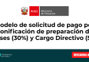 Modelo de solicitud de pago por bonificación de preparación de clases (30%) y Cargo Directivo (5%)
