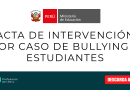 ACTA DE INTERVENCIÓN POR CASO DE BULLYING A ESTUDIANTES