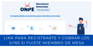 LINK para registrarte y cobrar los S/165 si fuiste miembro de mesa