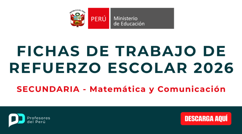 FICHAS DE TRABAJO DE REFUERZO ESCOLAR 2026