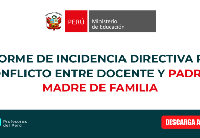 Informe de Incidencia Directiva por Conflicto entre Docente y Padre/Madre de Familia