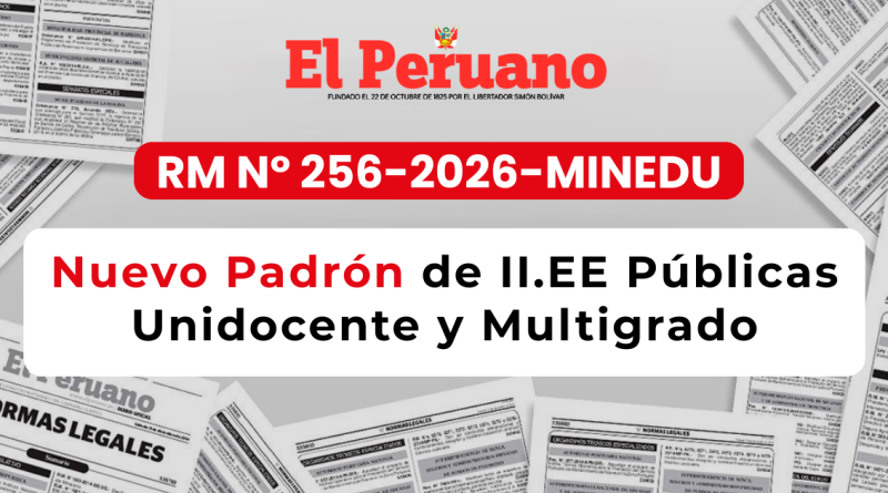 Nuevo Padrón de II.EE Públicas Unidocente y Multigrado