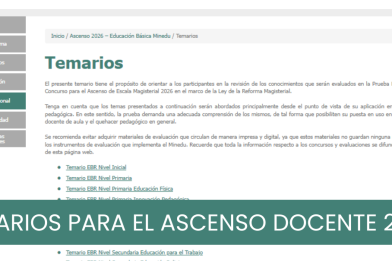 Publican los Temarios para el Ascenso Docente 2026