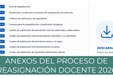 Anexos del Proceso de Reasignación Docente 2026