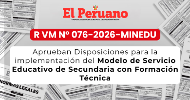 Disposiciones para la implementación del Modelo de Servicio Educativo de Secundaria con Formación Técnica