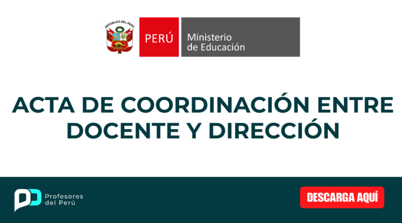 ACTA DE COORDINACIÓN ENTRE DOCENTE Y DIRECCIÓN