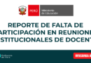 REPORTE DE FALTA DE PARTICIPACIÓN EN REUNIONES INSTITUCIONALES DE DOCENTE