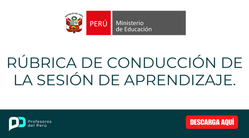 Rúbrica de conducción de la sesión de aprendizaje.