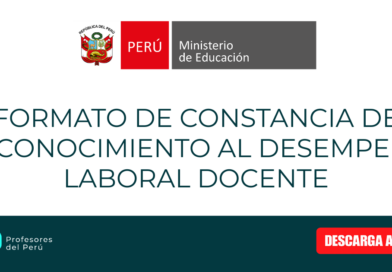 Formato de Constancia de Reconocimiento al Desempeño Laboral Docente