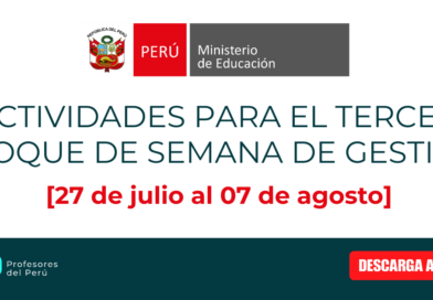 Actividades para el tercer bloque de semana de gestión [27 de julio al 07 de agosto]