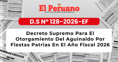 Decreto Supremo Para El Otorgamiento Del Aguinaldo Por Fiestas Patrias En El Año Fiscal 2026