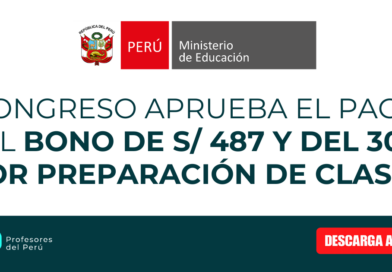 Congreso aprueba el pago del bono de S/ 487 y del 30 % por preparación de clases