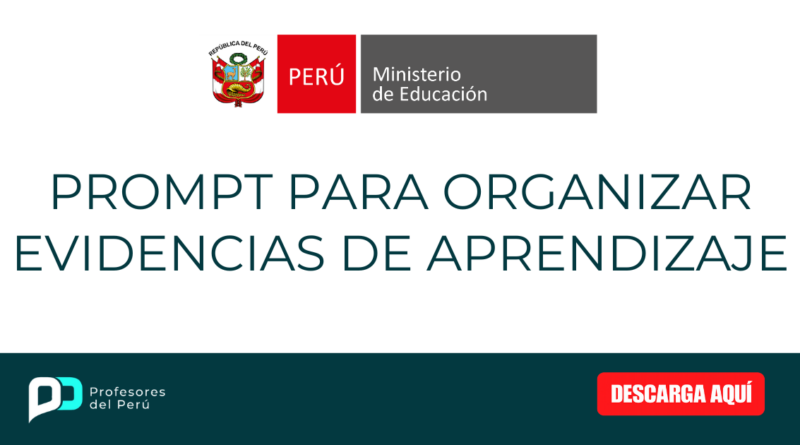 Prompt para organizar evidencias de aprendizaje